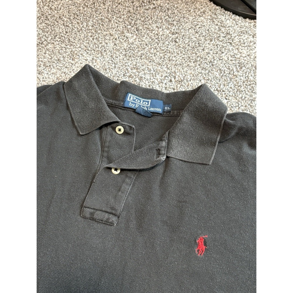 Polo Ralph Lauren Mens Size XL Black Short Sleeve Polo Cotton Shirt